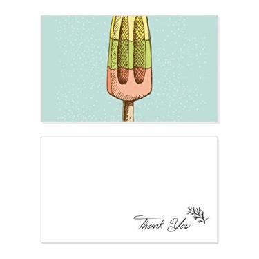 Imagem de Picolés vermelho amarelo verde sorvete cartão de agradecimento aniversário saudação casamento agradecimento