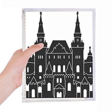 Imagem de Caderno com desenho do museu natural da Rússia com folhas soltas e diário recarregável