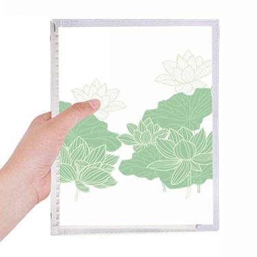 Imagem de Caderno de flores com linhas de flor de lótus com folhas soltas e diário recarregável