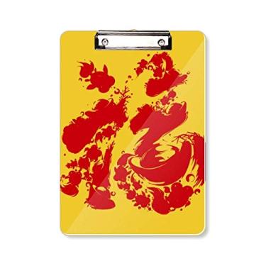 Imagem de Lingote de peixe vermelho Fook China padrão prancheta pasta bloco de escrita placa de suporte A4