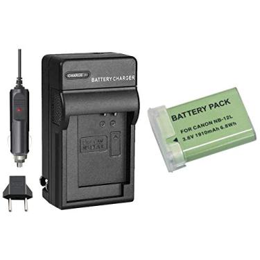Imagem de Kit Bateria NB-12L + carregador para Canon PowerShot N100 White, VIXIA mini X