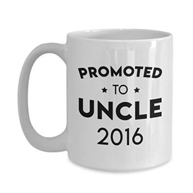 Imagem de SpreadPassion Promoted to Uncle 2016 – Caneca de café – Novas canecas de tio – ideia de presentes de mordaça de do tio – Caneca de anúncio de gravidez para tio