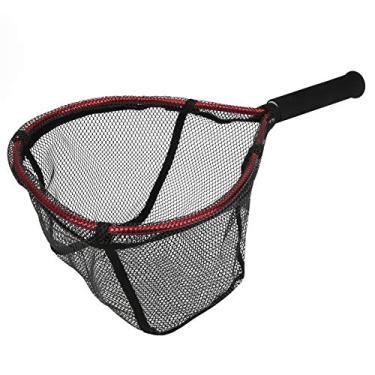Imagem de LZKW Rede de aterrissagem portátil para pesca, rede de truta de liga de alumínio para pesca, rede de pesca, para liberar captura e manter iscas (vermelho)
