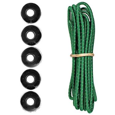 Imagem de Kits de cordas de choque Paracord Planet Ball – 3 m de cabo de choque de 0,5 cm – para acampamento, eventos, tendas, caminhadas, lonas e usos ao ar livre (verde Kelly reflexivo)