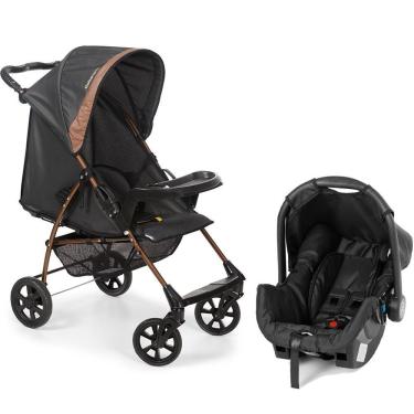 Imagem de Carrinho de Bebê Galzerano Romano Travel System Preto e Cobre 1036PTC