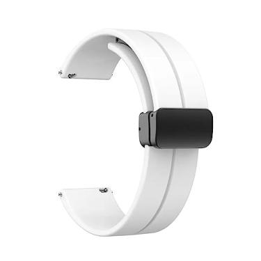 Imagem de Pulseira 22mm Silicone Fecho Magnetico Preto LTIMPORTS, compativel com Samsung Galaxy Watch 3 45mm - Galaxy Watch Lte 46mm Sm-R800 - Gear S3 Frontier - Amazfit GTR 2, 3 e 4 (Branco)