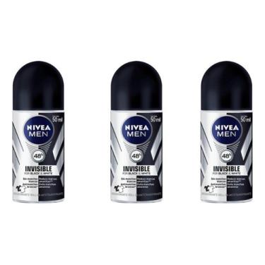 Imagem de Desodorante Rollon Nivea 50ml Masc Invisible Power -kit 3un Desodorante rollon nivea 50ml masc invisible power -kit 3un
