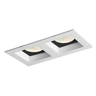 Imagem de Spot de Embutir Recuado Direcionável Duplo PAR30 29x15x8,5cm Branco/Preto