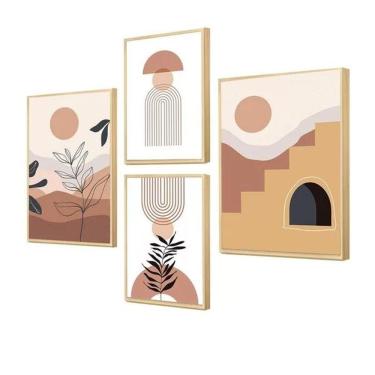 Imagem de Kit 4 Quadros Gratidão Paisagens Paspatur Minimalista