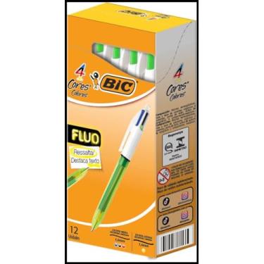 Imagem de Caneta Esferografica Bic 4 Cores Fluo Cx Com 12 106036