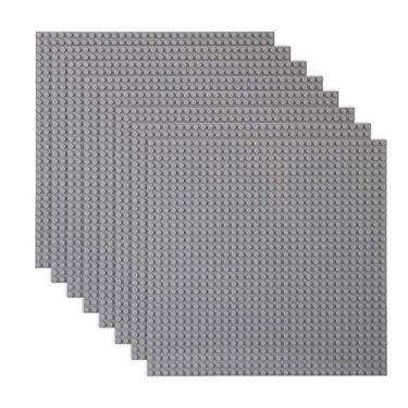 Imagem de LVHERO Classic Baseplates Building Plates for Building Bricks 100% Compatible with All Major Brands-Baseplate, 10in x 10in, Pack of 8 (Gray)