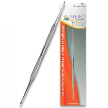 Imagem de Cureta Dupla Aço Inox 14,4 cm NYBC Beauty: Remoção Precisa e Segura de Cravos, Cutícula...