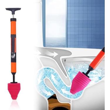 Imagem de Tikhell Sanita de alta pressão para desbloquear um tiro, desentupidor de tubo de sanita, kit de êmbolo de vaso sanitário atualizado, ferramenta de remoção de entupimento de desentupidor de vaso