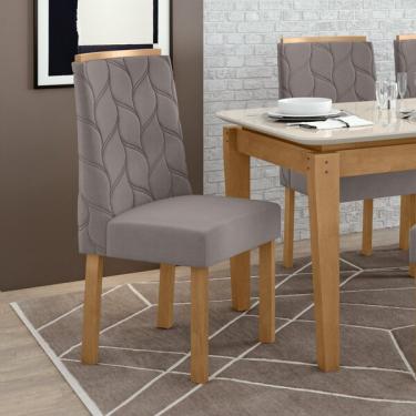 Imagem de Conjunto 2 Cadeiras Para Sala De Jantar Astrid Amêndoa Clean/