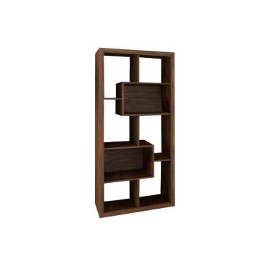Imagem de Estante Livreiro Casal E1712 C/ 2 Nichos Nogal - Tecno Mobili