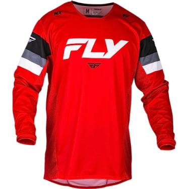 Imagem de Fly Racing Camiseta juvenil Kinetic Prix 2024 vermelho/cinza/branco juvenil pequeno; 377-422YS