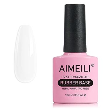 Imagem de AIMEILI Hema Free Rubber Base Gel For Nails, Soak Off U V LED Clear Sheer Gel Nail Polish, 4 in 1 Nail Strengthen/Enhance/Base Coat/Color Gel Polish - (432) 10ml