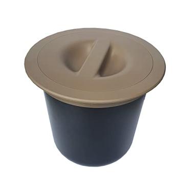 Imagem de LIXEIRA DE EMBUTIR REDONDA PARA PIA COZINHA 8 LITROS CAPUCCINO