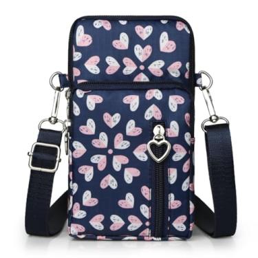 Imagem de JANKS Bolsas pequenas transversais para mulheres, mini bolsas para celular com alça transversal, carteira de ombro, bolsa de braço de nylon, C-burst With Joy