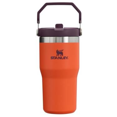 Imagem de Stanley IceFlow Copo de aço inoxidável isolado a vácuo para casa e copo reutilizável de carro com canudo resistente a vazamentos, flip frio por 12 horas ou gelado por 2 dias, ameixa Tigerlily, 590 ml