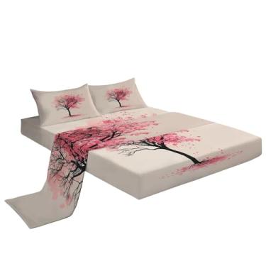 Imagem de Eojctoy Jogo de lençol solteiro - Lençóis de cama respiráveis ultra macios - Lençóis escovados de luxo com bolso profundo - microfibra rosa pêssego padrão de roupa de cama enrugado, cinza escuro