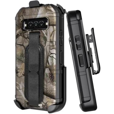 Imagem de Capa + alça de mão + combo de coldre para telefone Kyocera DuraForce Pro 3, capa protetora tática de camuflagem Nakedcellphone Special Ops e suporte de clipe de cinto catraca - Design camuflado de