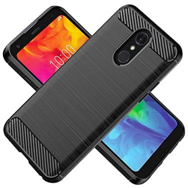 Imagem de KOARWVC Capa de telefone para LG Q7/LG Q7Plus, LG Q7a LG Q7 Alpha capa de fibra de carbono à prova de choque resistente proteção antiarranhões capa traseira de TPU macio para LG Q7/LG Q7Plus/LG Q7