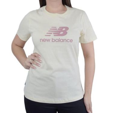 Imagem de Camiseta Feminina New Balance Mc Essentials Bege Linho - Wt4