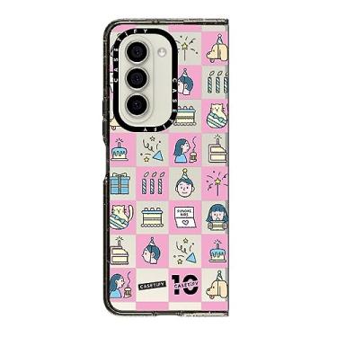 Imagem de CASETiFY Capa Impact para Galaxy Z Fold 5 - Sundae Kids - tabuleiro de damas de aniversário - preto transparente