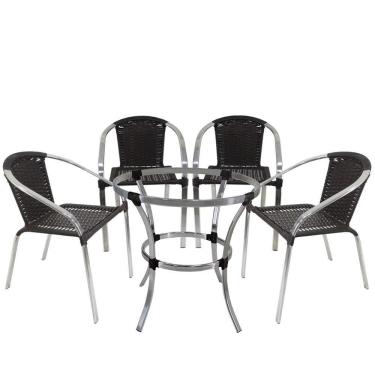 Imagem de 4 Cadeiras Em Mesa Salinas Em Alumínio Área De Piscina