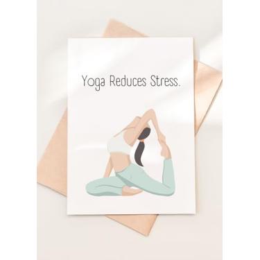 Imagem de TEEMI - Cartão de aniversário para amigas femininas, cartão de aniversário engraçado feminino, ioga reduz o estresse, mas beber também...