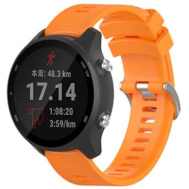 Imagem de Anuoli Pulseira compatível com Garmin Forerunner 245, pulseira de substituição de 20 mm para Galaxy Watch 5/5 Pro Garmin Vivoactive 3 Forerunner 645/245 Music Band (laranja)