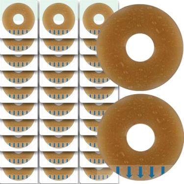 Imagem de 30 peças de anéis de barreira de ostomia adaptáveis, extensores de pele hidrocolóide moldáveis de 3 mm de espessura para melhor vedação e barreira da pele. Suprimentos essenciais para bolsa de ostomia