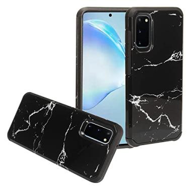 Imagem de Eaglecell - Para Samsung Galaxy S20 6,2 polegadas (SM-G980) - Capa de telefone com imagem à prova de choque - AD1 mármore preto