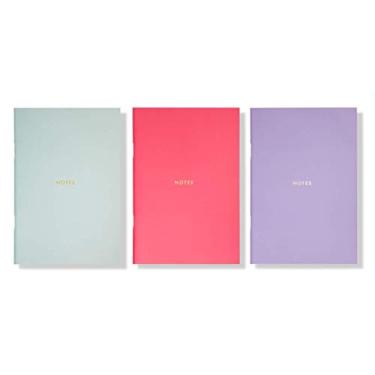 Imagem de Kate Spade New York Conjunto de caderno triplo, 3 diários de viagem pequenos com 80 páginas pautadas por livro, bloco de cores