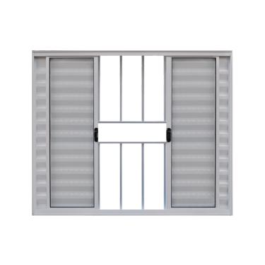 Imagem de Veneziana 6 Folhas de Correr C/Grade 1.00 X 1.50 Alumínio Branco Linha Modular - Hale