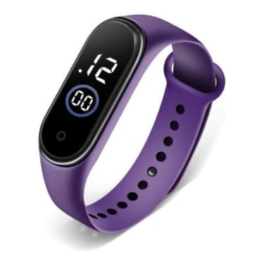 Imagem de Relógio Digital Sport Led Masculino Feminino Adulto Infantil Lilas