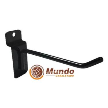 Imagem de Gancho Expositor 15cm P/ Painel Canaletado Preto- 100unidades - mundo 