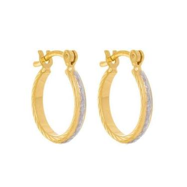 Imagem de Brincos banhado ouro 3x 24k 18k e 22k femininos argola rommanel detalh