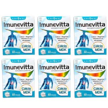 Imagem de Kit 6 Cálcio Mdk Magnésio Vitamina D K 60 Cáps. Imunevitta