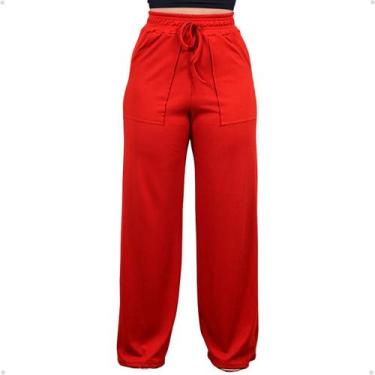 Imagem de Calça Pantalona Feminina Canelada Cintura Alta Confortavel - 40 Graus,