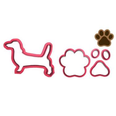 Imagem de Kit 2 cortadores Pasta Doce Impresso Festa Animal Infantil Cachorro Ba