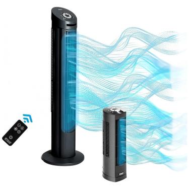 Imagem de Ventilador de Torre com 4 Velocidades, Controle Remoto e Silencioso, 110V 60W, SEVILLE CLASSICS EHF10130B, Preto