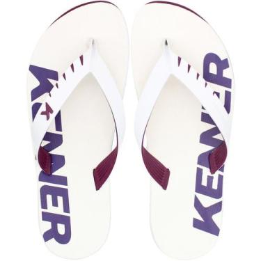 Imagem de Sandália de Dedo Kenner Red Logo Masculina , Branco, Roxo, 38