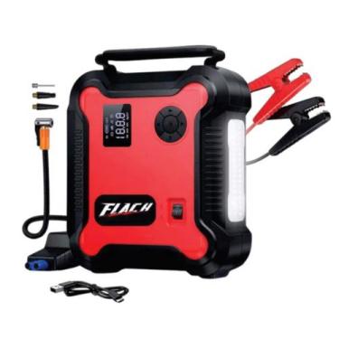Imagem de Kit Multifuncional Auxiliar Partida 1200a + Compressor De Ar Compacto 