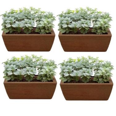 Imagem de kit com 4 Vasos Jardineira Floreira de chão Horta e temperos em casa P