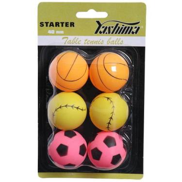 Imagem de Bola de Tênis de Mesa Yashima Motivos com 06 Bolas Sortidas