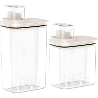 Imagem de Conjunto 2 Dispenser 2,3L 1,5 L Organizador Sabão Amaciante - Ou