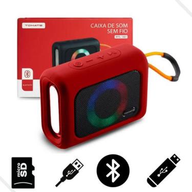 Imagem de Caixinha De Som Wireless Portátil Sd/usb/bluetooth Luz Led Colorida Re