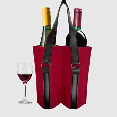 Imagem de Sacola Bolsa Reutilizável Dupla Para Vino Com Alça Para Transportar 2 